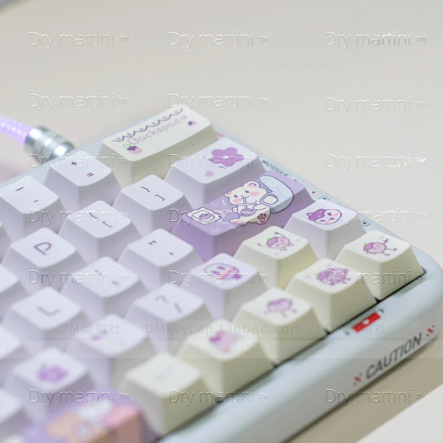 Mangkhut Shake Music Keycap PBT Hot Sublimation Milk Purple Original Height 61/64/68/84/87/98/104 etc