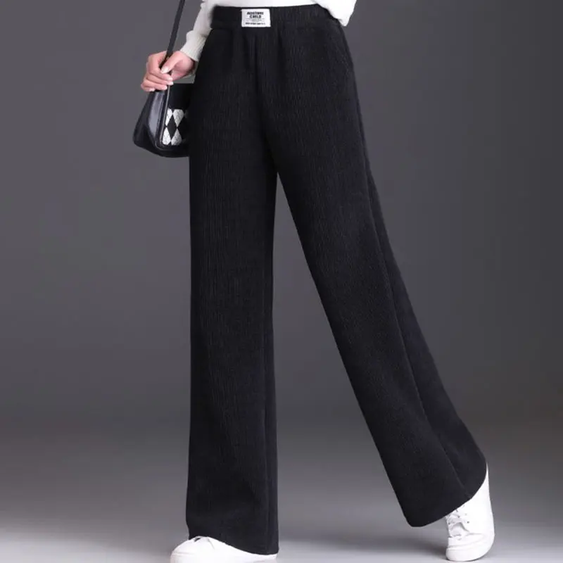 

Waist Leggings Casual Solid Color Pants Soft Plus Size Trousers Winter Lamb Fluff Warm Sweatpants For Women 2024 Fashion Hight