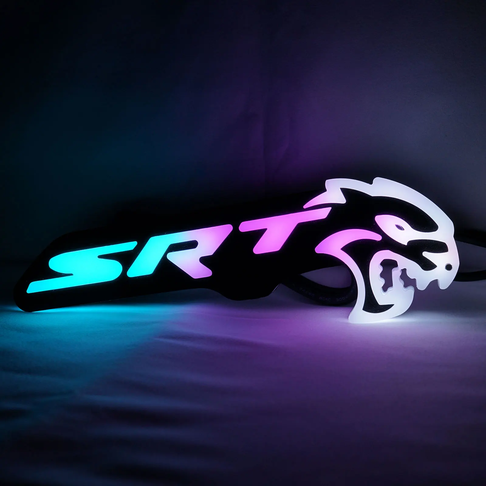 Lámpara de rejilla RGB dinámica multicolor, indicador de advertencia de peligro, luz de precaución intermitente, luces emblema para Hellcat SRT Dodge