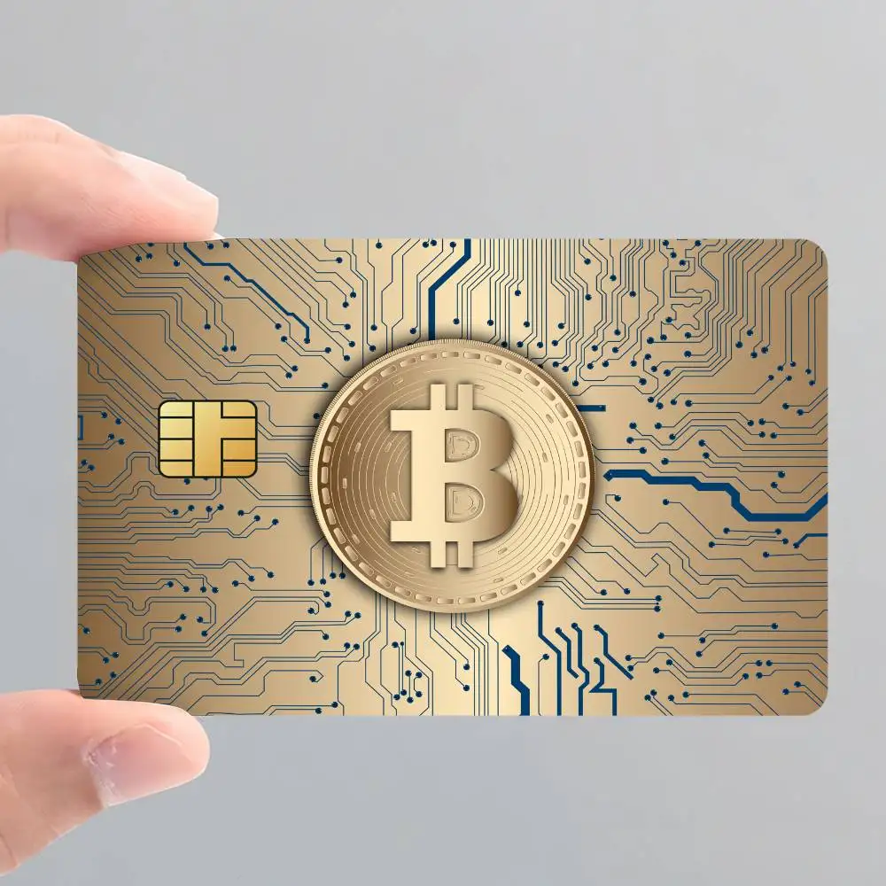 Fashion B-Bitcoin Card Stickers for Bank Access Protective Waterproof Film Cover Sticker Surprise Gift