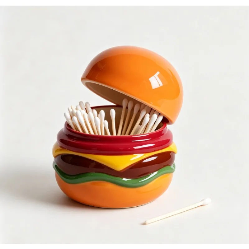 Hamburg cotton swab jar, ceramic toothpick jar, storage decorative ornaments.