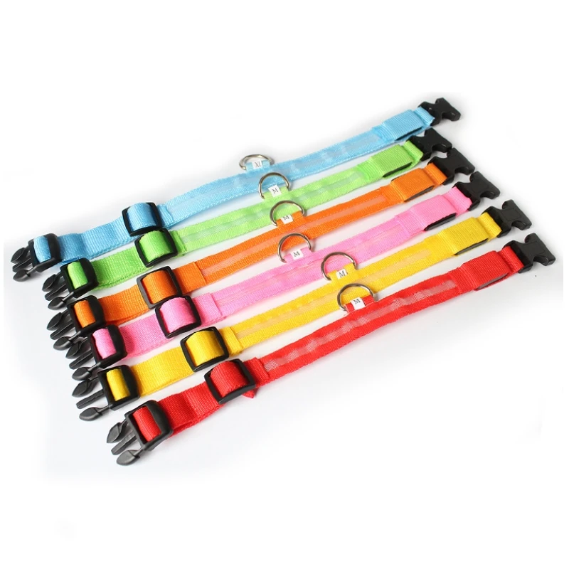 Led Hund Kragen Licht Anti-verloren Kragen Für Hunde Welpen Nacht Leuchtende Liefert Pet Produkte Zubehör USB Lade/batterie