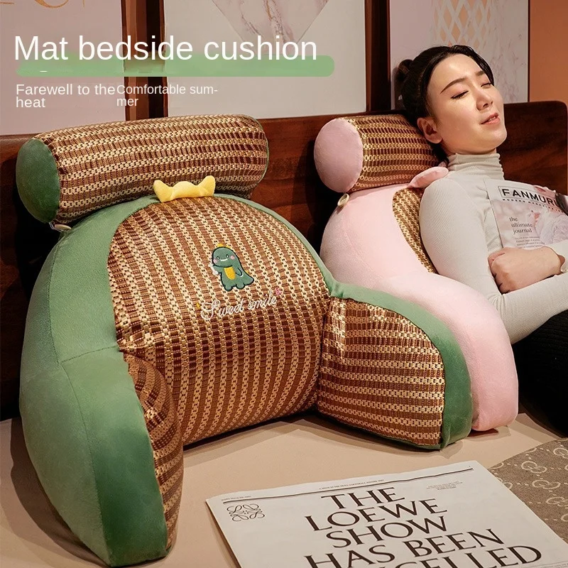 

Cool Mat Bedside Cushion Large Backrest Soft Bag Pillow Household Bedroom Sofa Reading Waist Protection Pillow and Pillow