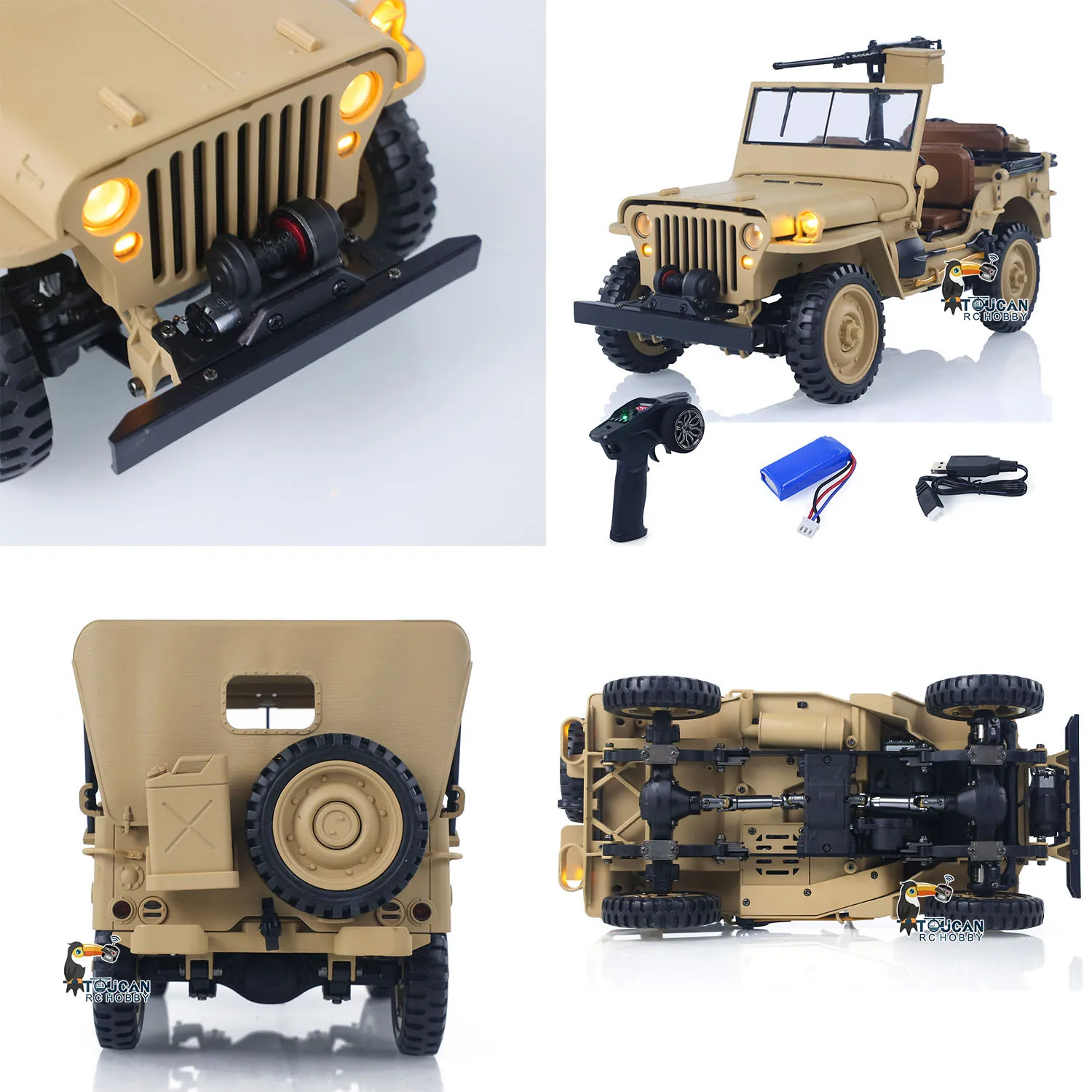 

Радиоуправляемый внедорожник HG 1/14 с открытым верхом и дистанционным управлением Военный автомобиль HG4 58 4WD 2,4 ГГц Боевая модель игрушки 2 скорости с дымовой батареей Радио