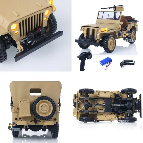 RC 오프로드 차량 HG 1/14 오픈탑 무선 조종 군용 자동차 HG4 58 4륜구동 2.4GHZ 전투 모델 장난감 2단 변속 연기 배터리 무선