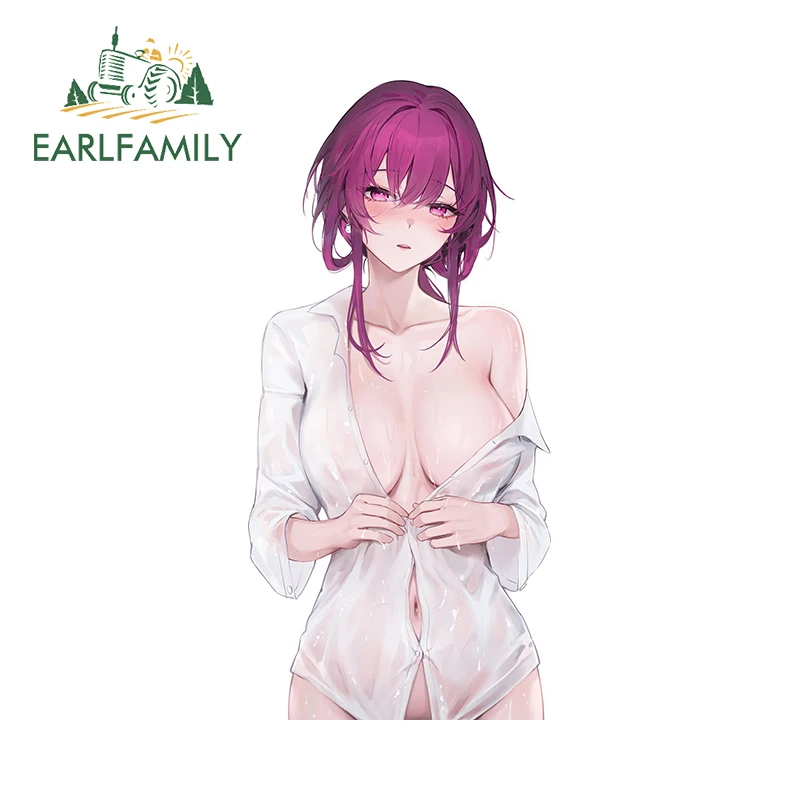 

EARLFAMILY 13cm X 6.2cm for Honkai Kafka Sexy Wet Shirt Car Stickers Waterproof Cartoon Decals Vinyl Car Wrap Helmet Decor