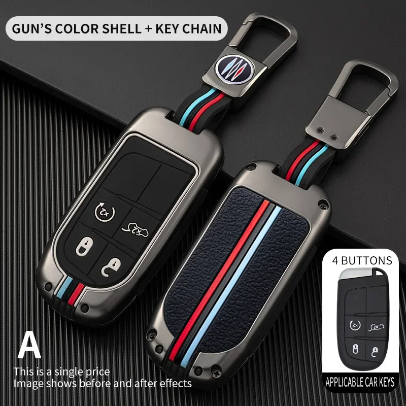 Key case for Dodge Charger Challenger Durango Journey Jeep Grand Cherokee Renegade Fiat Freemont 2 3 4 5 Buttons Smart Remote