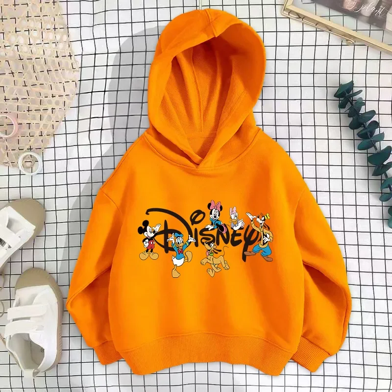 Girls Cartoon Hoodie Clothing Fall Boy Girl Baby Toddler Minnie Mickey Mouse Cute T-shirt Kids Long Sleeve Pure Cotton T-shirt