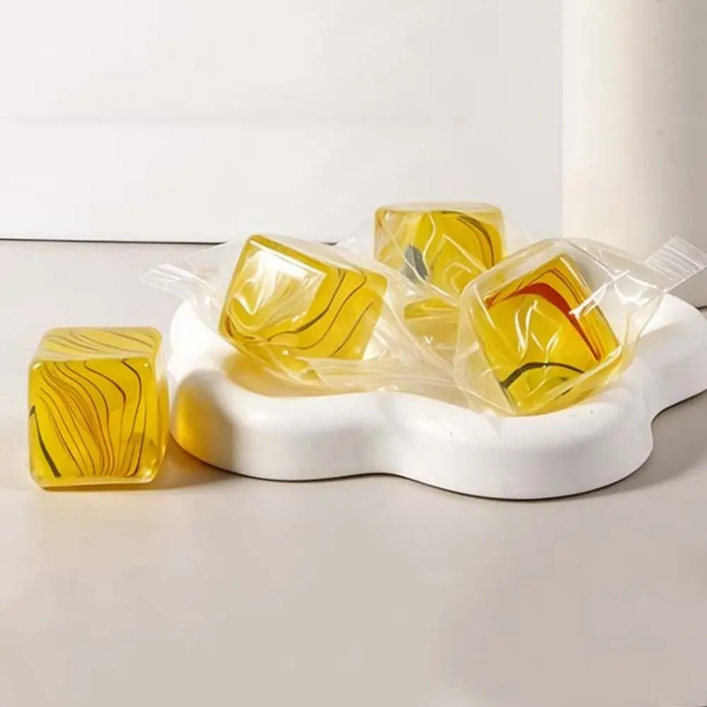Cube Squeeze Toy Slow Rising Ice Cube Squishy Toy Slow Rebound Soft TPR Ice Cube Fidget Toy Fun Square Sensory Fidget Toy Gifts