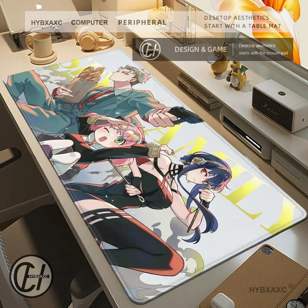Cute S-SP-Y FAM-ILY Anime A-Anya Forge Mouse Pad Desk Mat Large Non-slip Anti-fray Keyboard HYBXAXC Office Rubber PC Home Custom