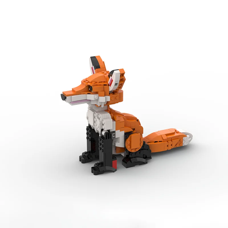 538 stücke MOC Sitzende Fox Cub Creator 3 1ed Modell Bausteine Architektur Montieren Weihnachten geschenke kreative spielzeug Ziegel Geburtstag