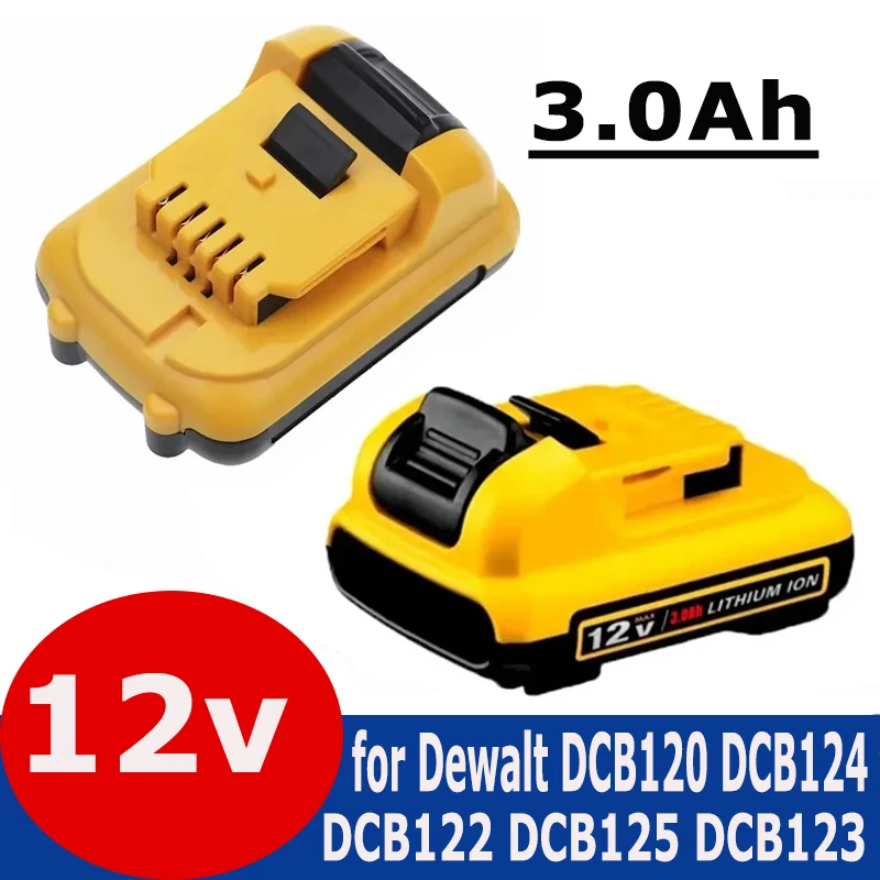 3000mAh 12Volt Max Lithium Ion Battery Replacement for DeWalt DCB120 DCB123 DCB122 DCB127 DCB124 DCB121 Rechargeable Batteries