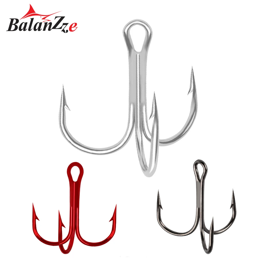 

Balanzze 10pcs Fishing Hooks Triple Hook 10pcs Hook Size 3/0-12# Anchor Hook Barbed Treble Hook High Carbon Steel Fishing Tackle