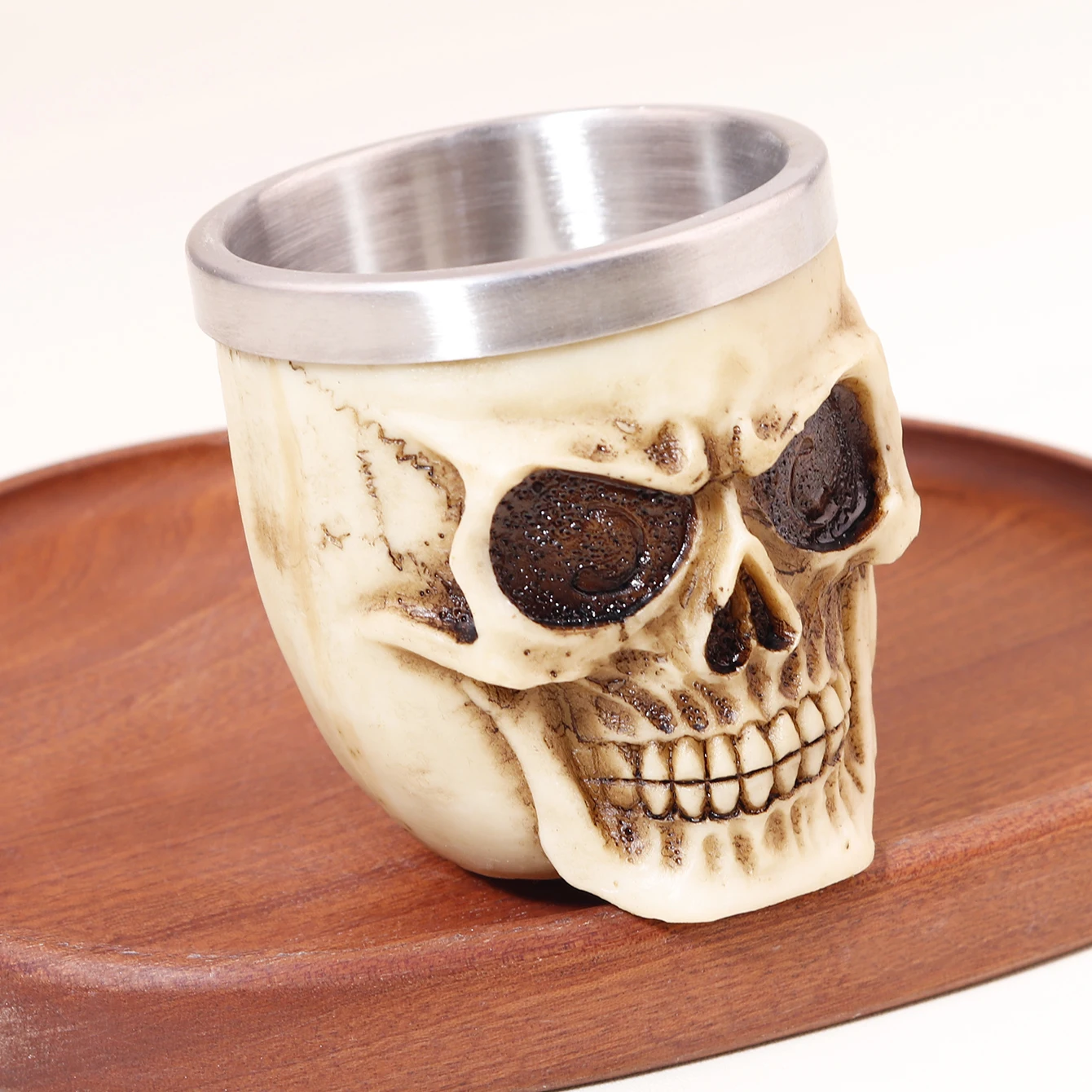 

Мыльница для бритья из нержавеющей стали 1/3 шт., кружка черепа, специально для париков из натуральных волос