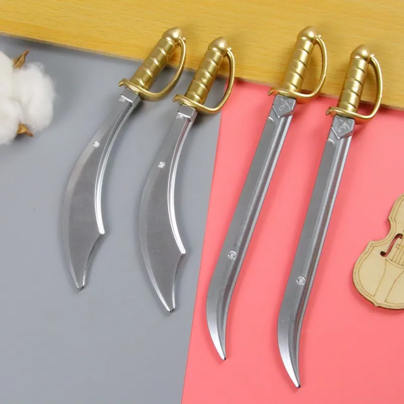 

50 шт., креативный пластиковый нож, нейтральная ручка, ретро-ручка для укладки оружия, милые студенческие канцелярские принадлежности, пластиковая ручка на водной основе, оптовая продажа