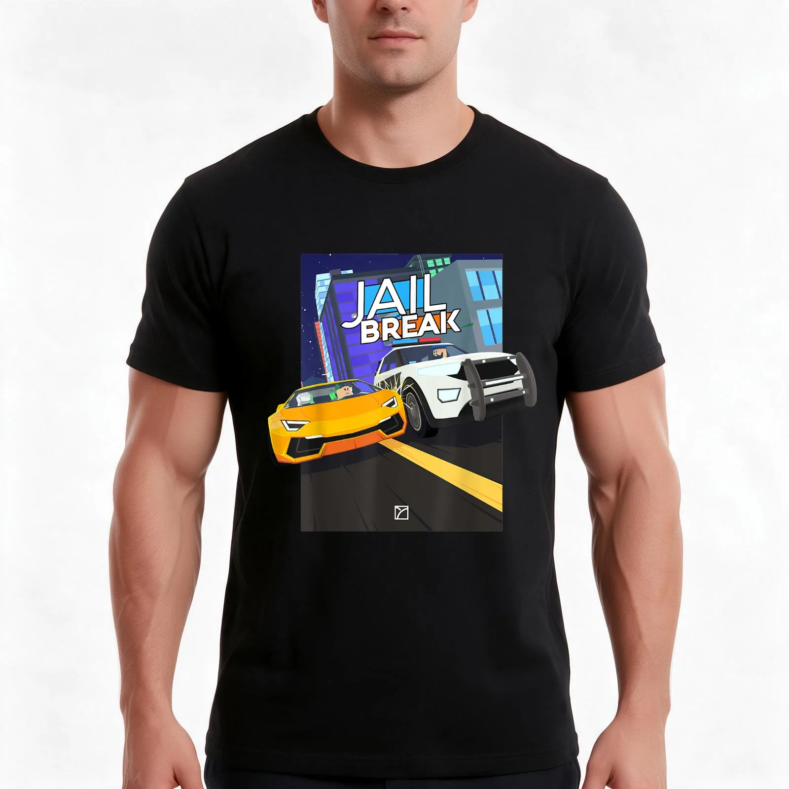 Jailbreak Clash T-Shirt, Summer Casual Cotton Tee, Oversized Streetwear Tops, Vintage Graphic Print, Loose Fit Short Sleeve