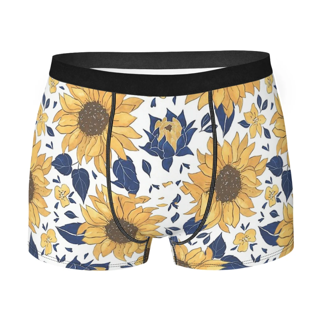 Brilliant Sunflowers Loyal And Proud Flower Underpants Homme Panties Man Underwear Sexy Shorts Boxer Briefs