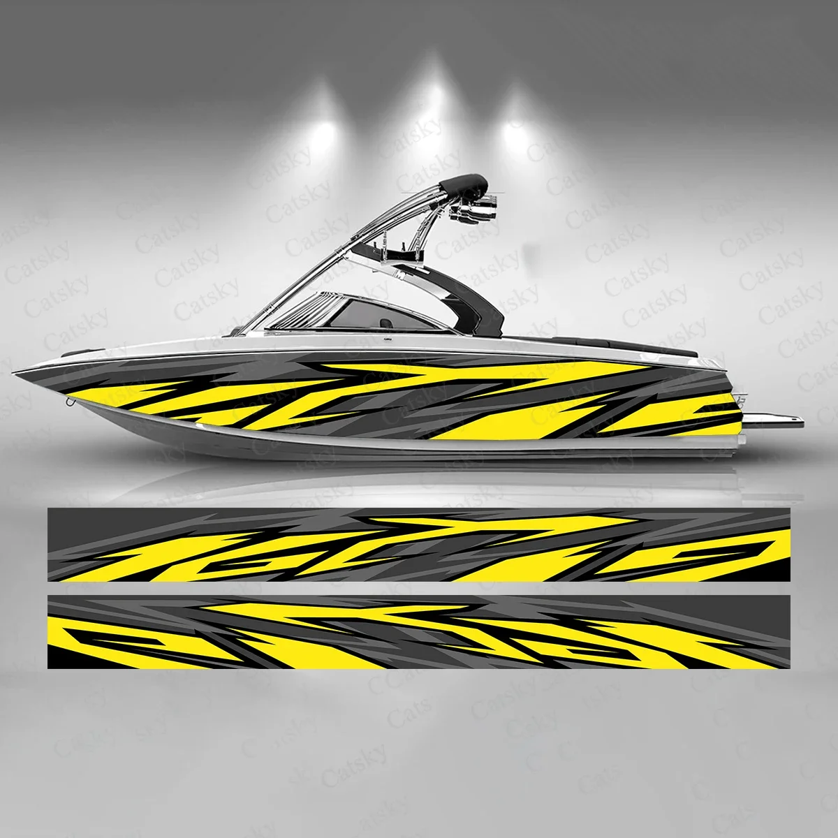 Colorful Lines Interleave Gradient Stripes  Boat Sticker Vinyl Ship Pontoon Deck Boat Fishing Decorative Pontoon Boats Decal
