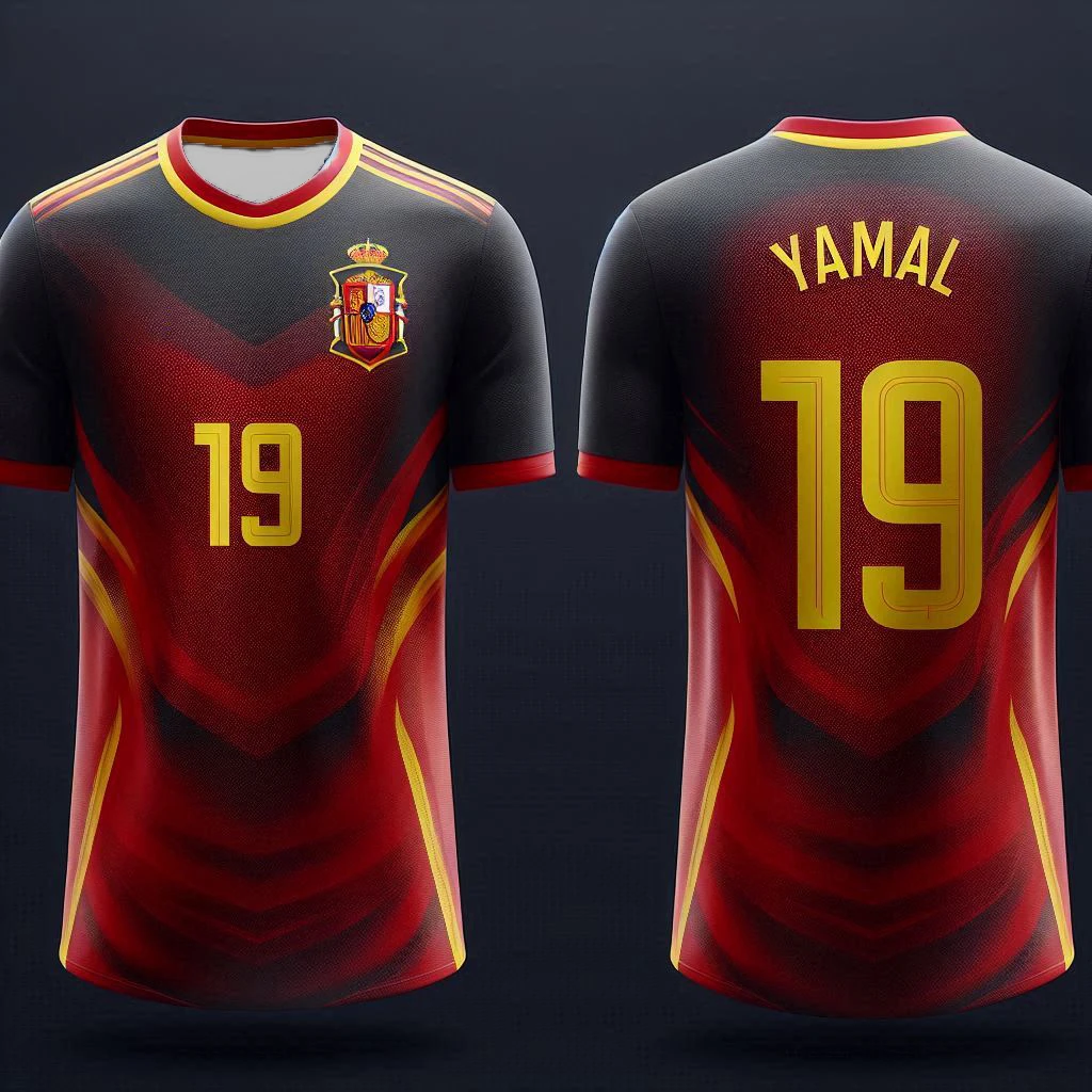 2024 Spain Jersey Yamal Football Training Jersey 3D Printing Fast Drying Team Large Size Kids Adult Clothing Breathable T-Shirt