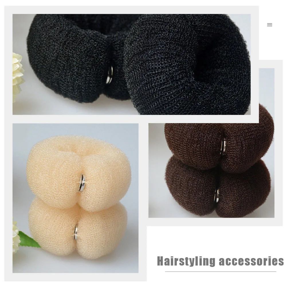 6Pcs Hair Donut Shaper Premium Quality Long Hair Bun Maker Tool Soft Elastic Styling Ring Ideal for Formal Events Casual