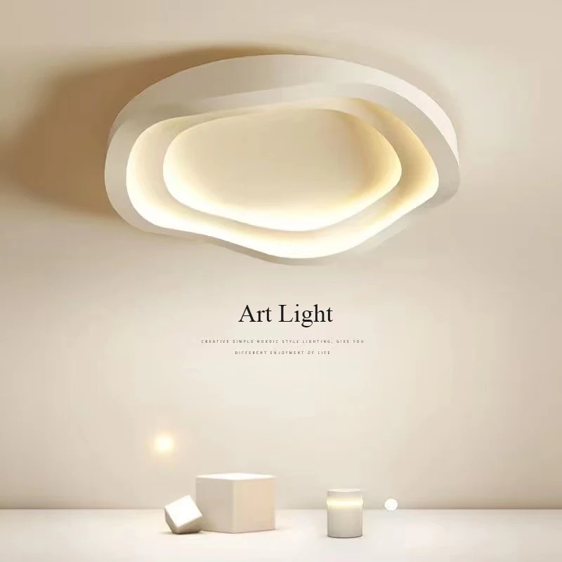 Modern Creative White Circular Bedroom LED Ceiling Light Dimming Chandelier Ceiling Lamp for Living Room Dining Lighting Fixture