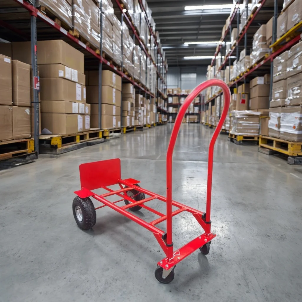 Multi-Functional Heavy  Platform Hand Truck 10 Inch Wheels 200kg Load Iron Construction Mute Trolley for Warehouse Use