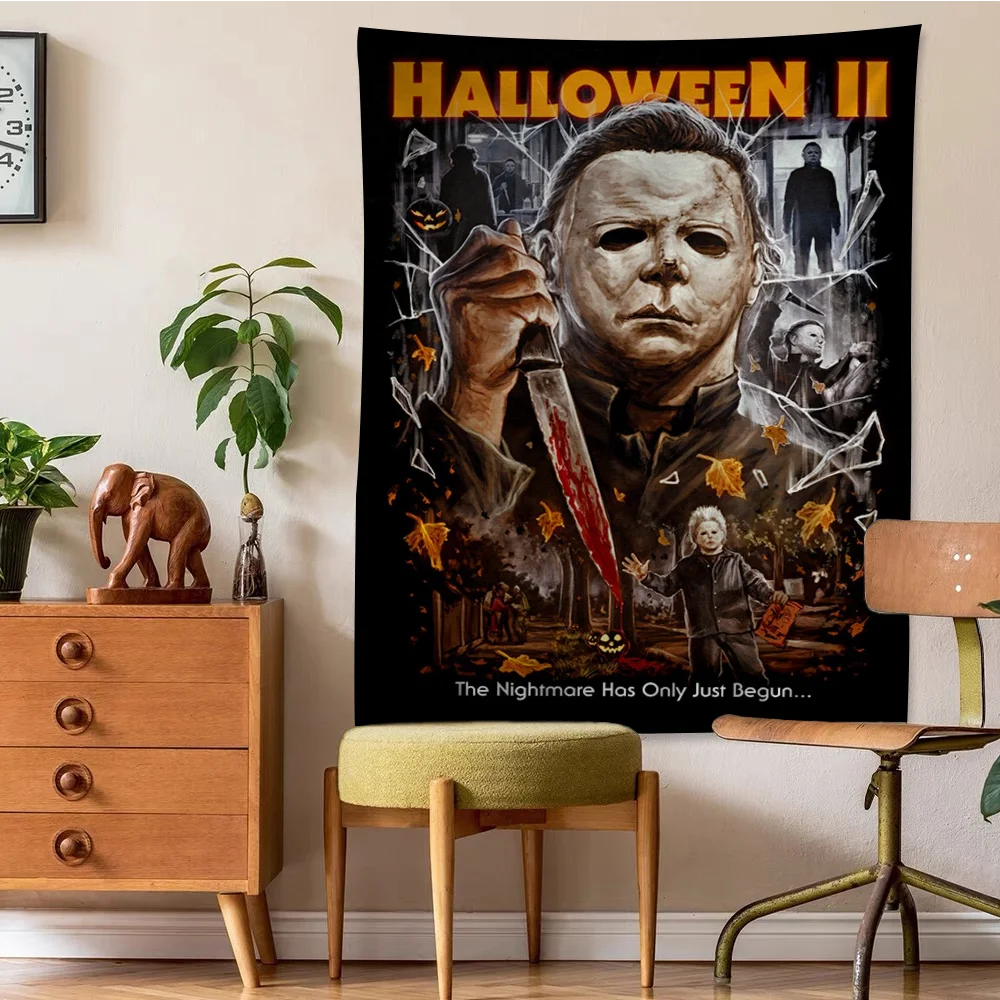Halloween Michael Myers Anime Beach Swimming Towel Soft Absorbent Washcloth Children\'s Gifts for Kids Travel Camping Gym
