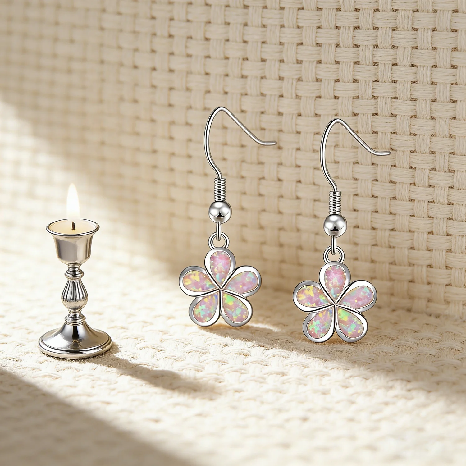 Pastelowe różowe kolczyki z op – Opal Earrings Dangle recenzja i cena