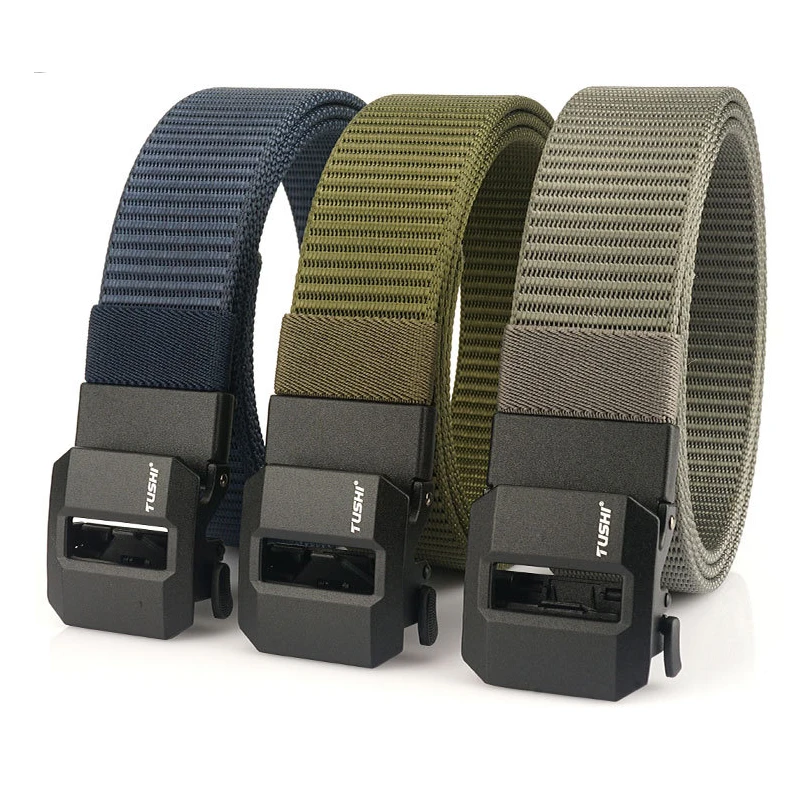 Nylon Automatic Buckle Men's Belt Outdoor Canvas Waistband High Quality Casual Tactical Belts for Men Women New