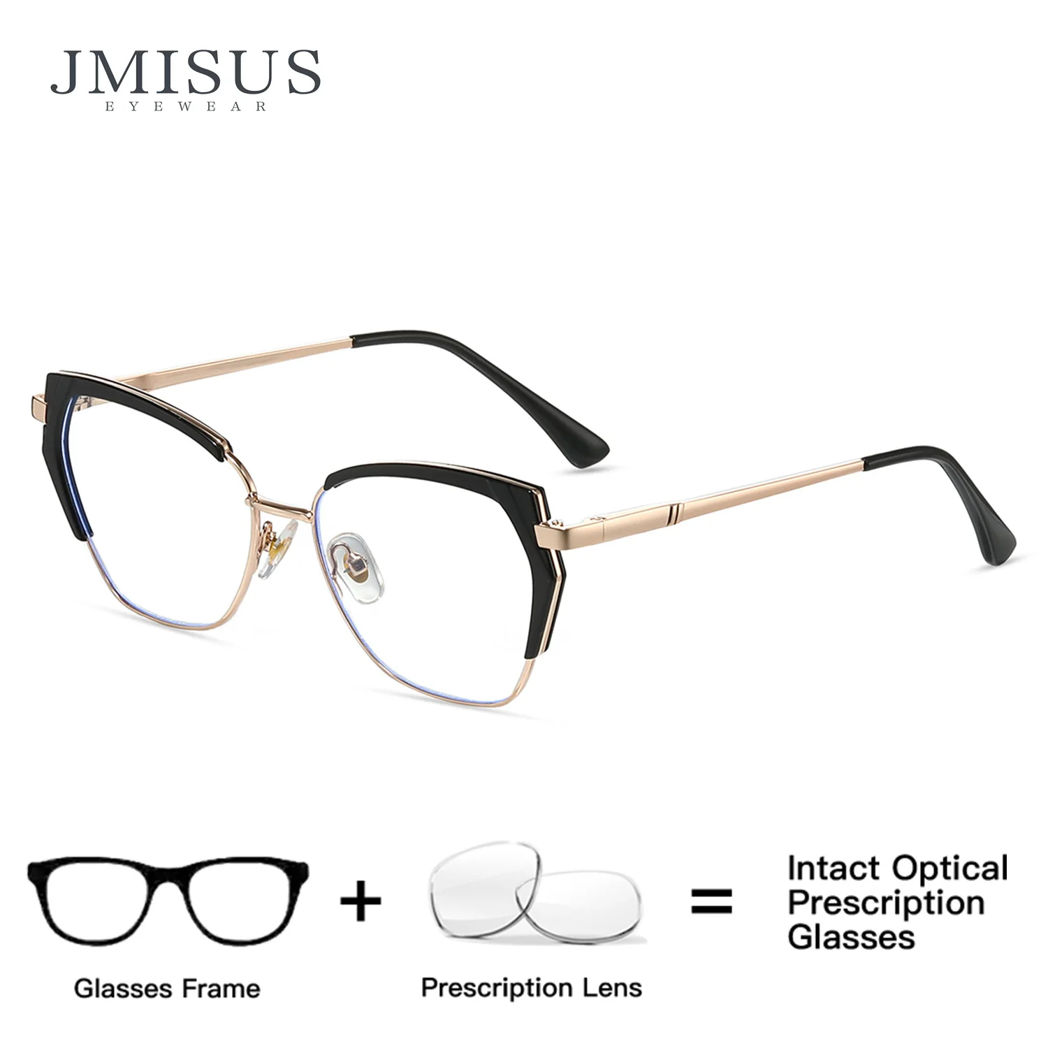 JMISUS 2026 Handmade Acetate Geometric Progressive Multifocal Glasses Woman Anti-Blue Light Butterfly Prescription Eyewear