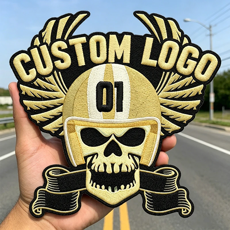 Custom Embroidered Logo Patches For Company Team Your Own Design Iron On Hook Loop Woven Print PVC Jackets DIY Bag Hat
