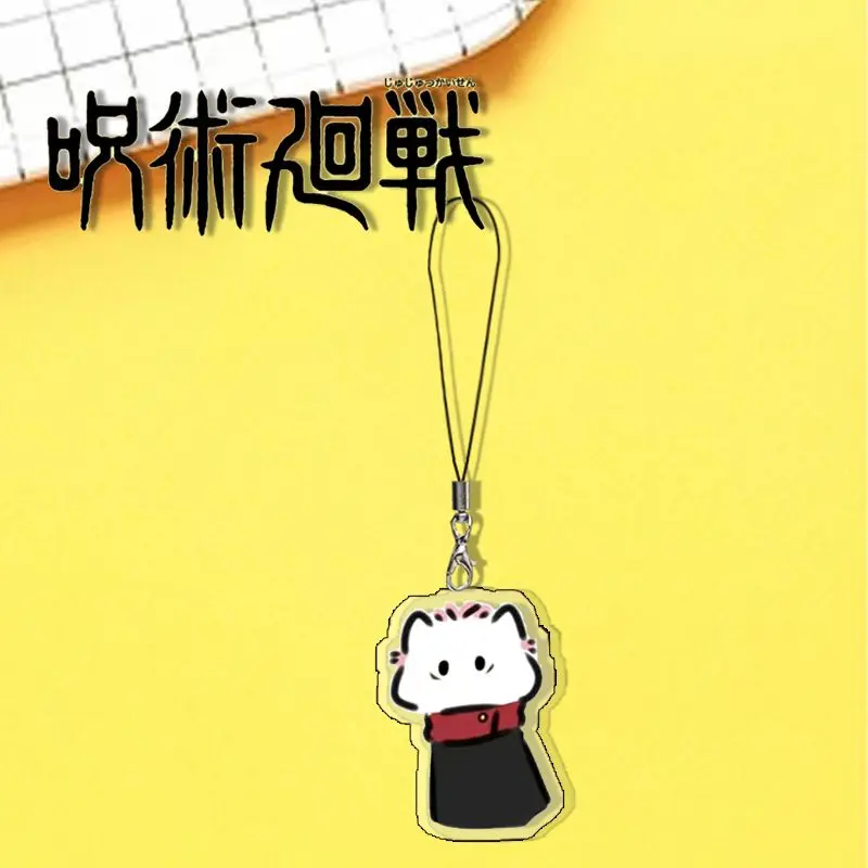 JJK Cat Series Mobile Phone Lanyard Gojo Satoru Choso Kawaii Straps Hanging Cute Anime Goods Phone Case Decor Acrylic Pendant