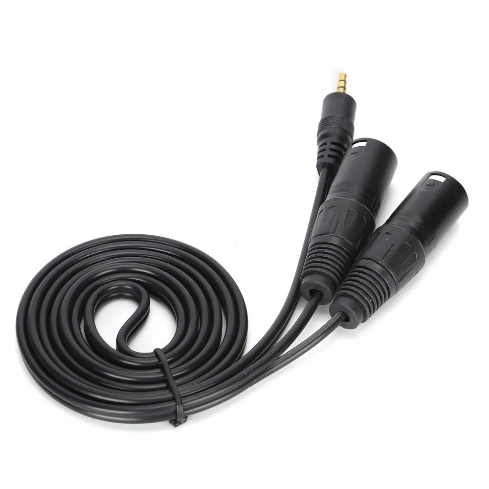 1/8 Inch to 3-Core Double XLR Microphone Cable Plug and Play 3.5mm Connector to Dual XLR 3 Pin Male Adapter