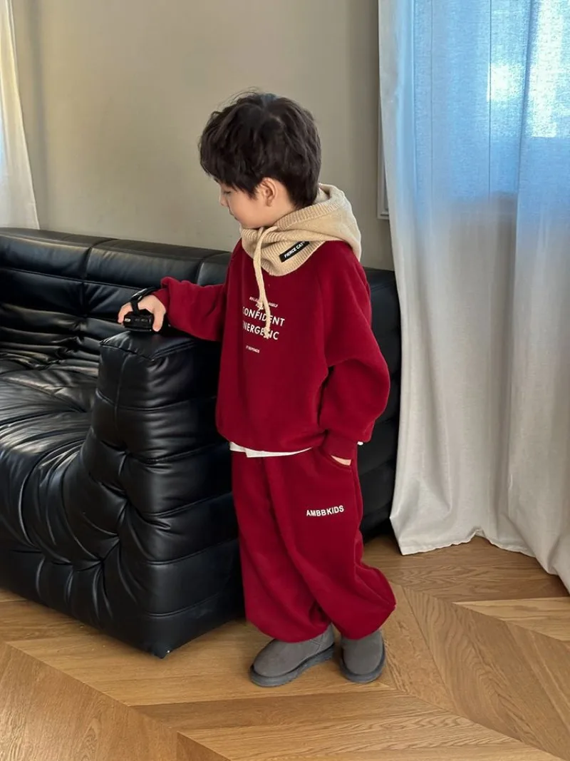 RAISE Winter-Set für Teenager-Jungen, 2-teiliges Kleidungsset, Sweatshirt mit Buchstabenmuster und Fleece-Unterhose, warmes, dickes Kinder-Outfit für Jungen. – Detail 18
