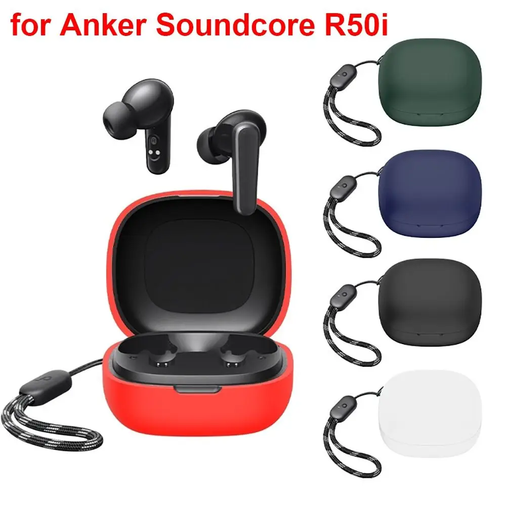 Silicone Headphone Protective Case Shockproof Washable Wireless Earphone Shell Soild Color Dustproof for Anker Soundcore R50i