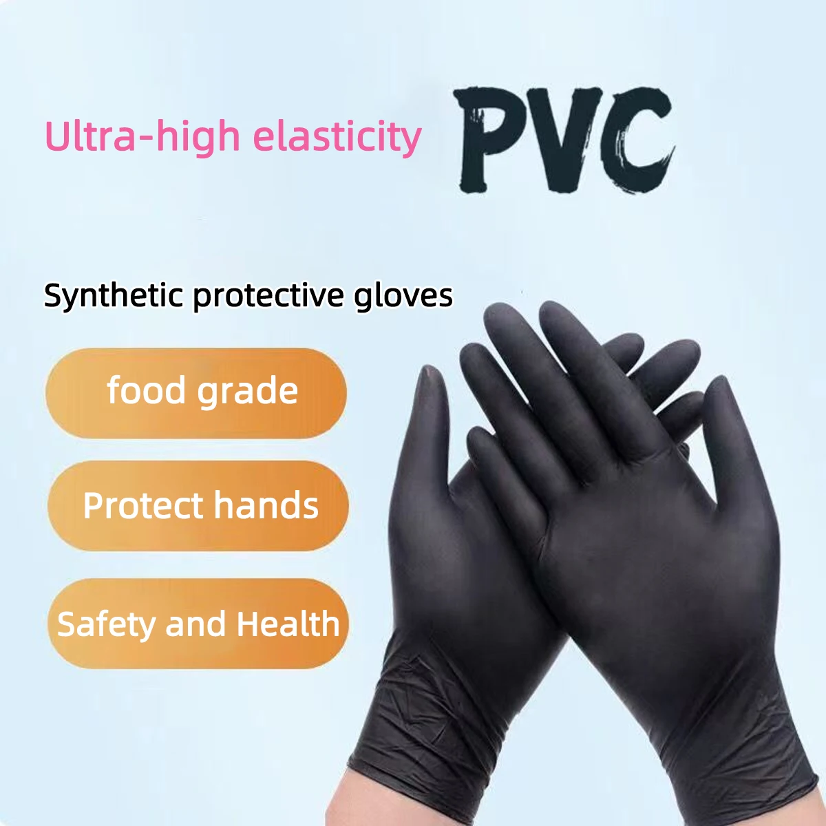 Disposable black gloves, multi-purpose, latex-free, sterile, medical, cooking, home use, easy, simple and clean