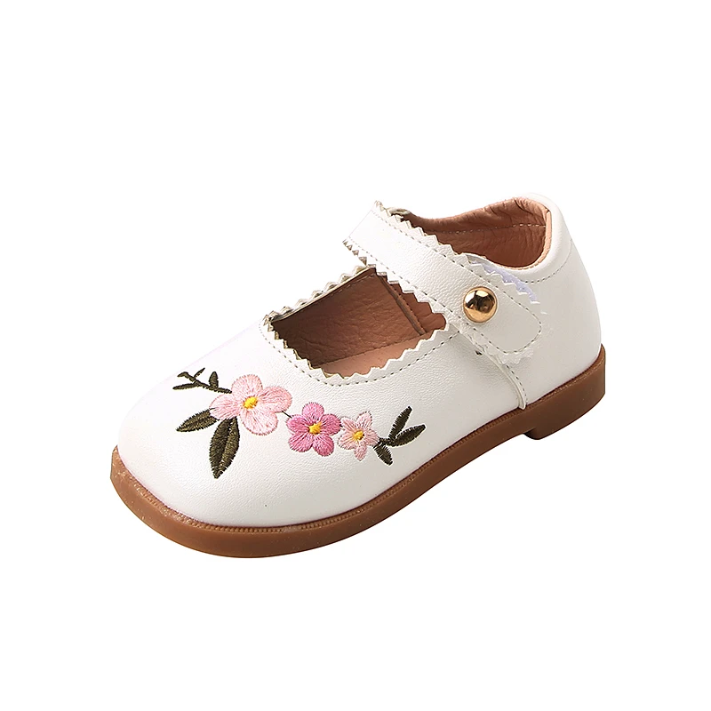 Girls\' Leather Shoes Spring Autumn Children\'s Princess Soft Sole Lolita Japanese Moccasin Shoes Fashion Kids 2022 Embroidery PU