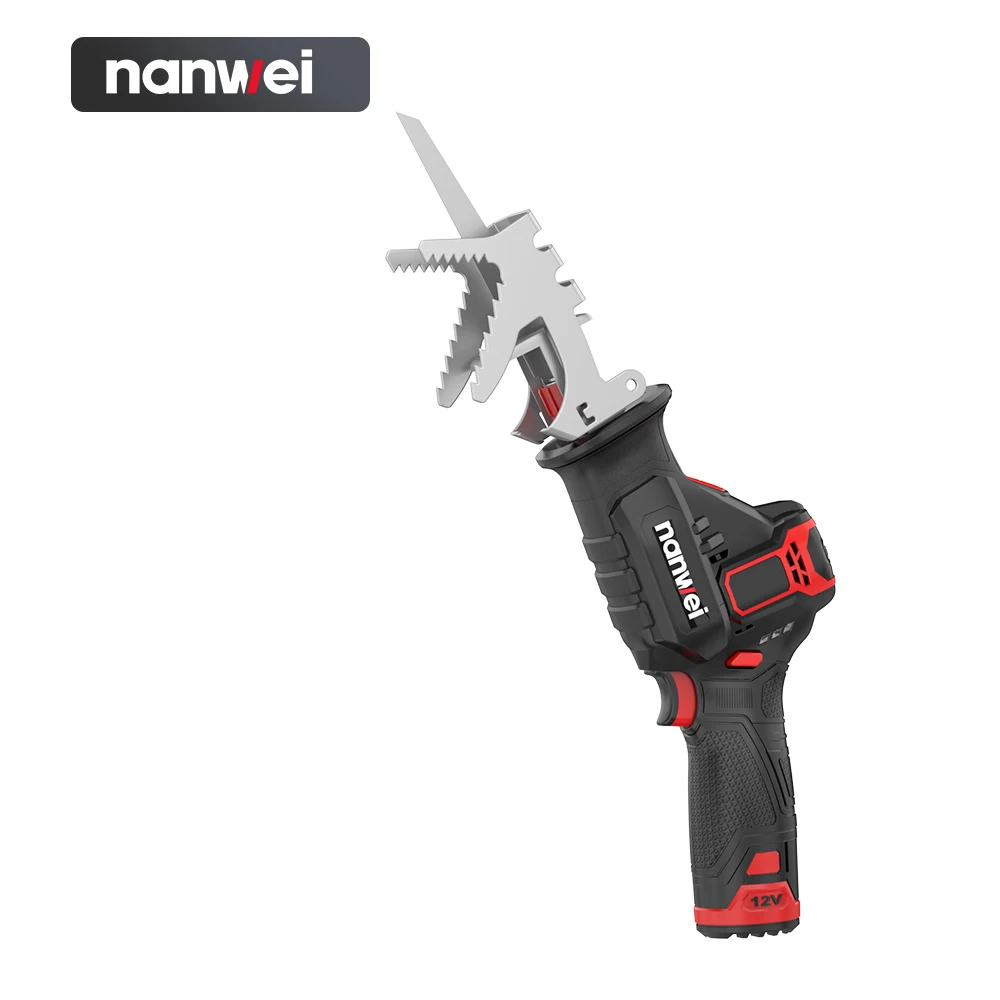 Nanwei Mini Electric Saber Saw Reciprocating Saw 12V Cordless Adjustable Speed Portable for Wood Metal Cutting Saw