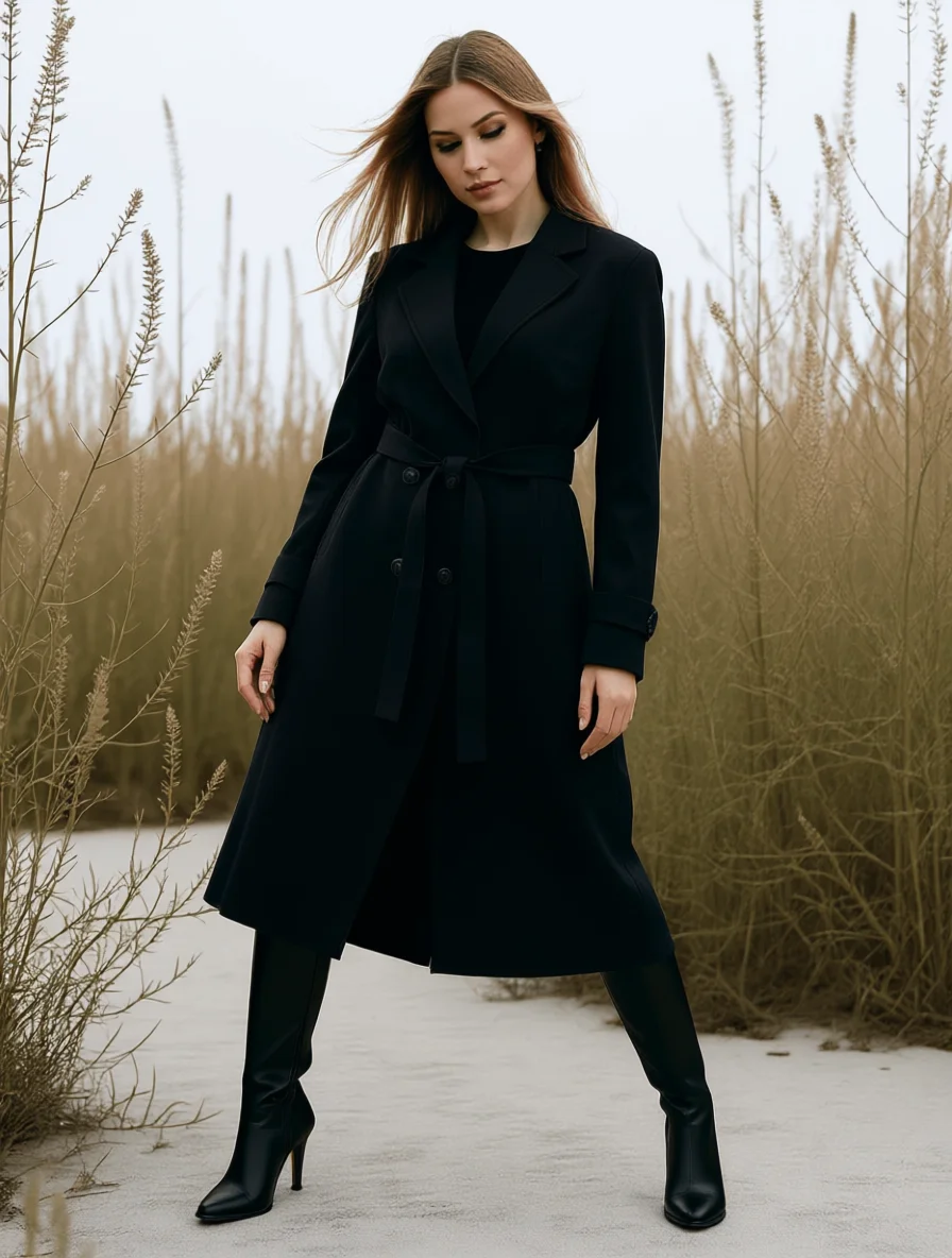 معطف شتوي للنساء ملابس خارجية أنيقة مع حزام معطف طويل للغاية سترة نسائية طويلة معطف سميك مبطن على الموضة الدافئة #2