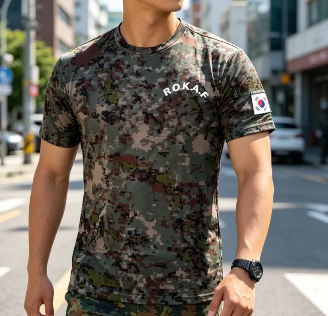 

Korean Granite Camouflage T shirt Man Summer Tops