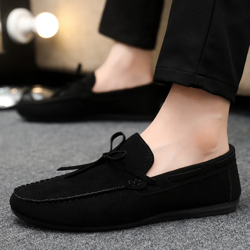 

Мужские повседневные туфли из искусственной замши на осень 2026: удобные рабочие туфли, стильные универсальные лоферы для вождения, модель без шнурков