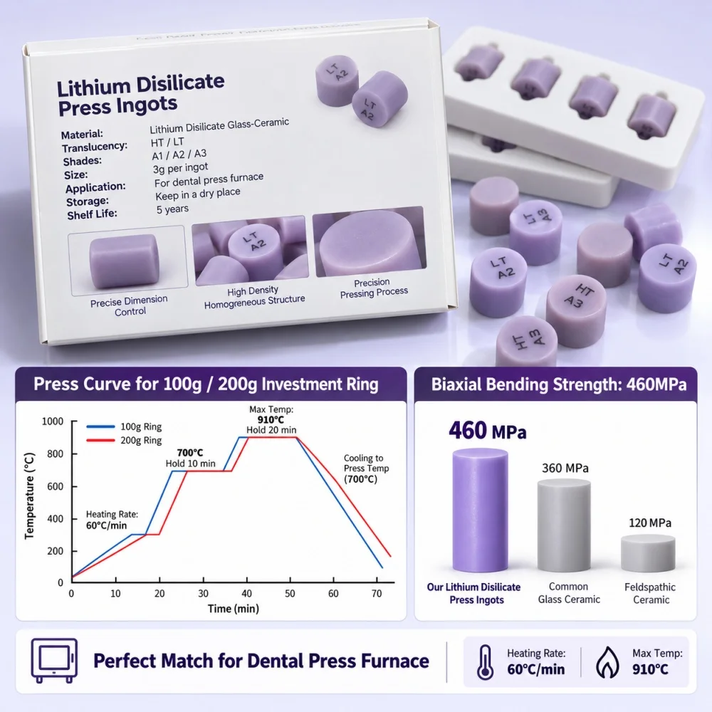 20Pcs Dental Press Ingot Ceramic Block HT/LT/MO for Ultra Thin Veneer Veneer Inlay Onlay Crown Dental Lab Restoration Material
