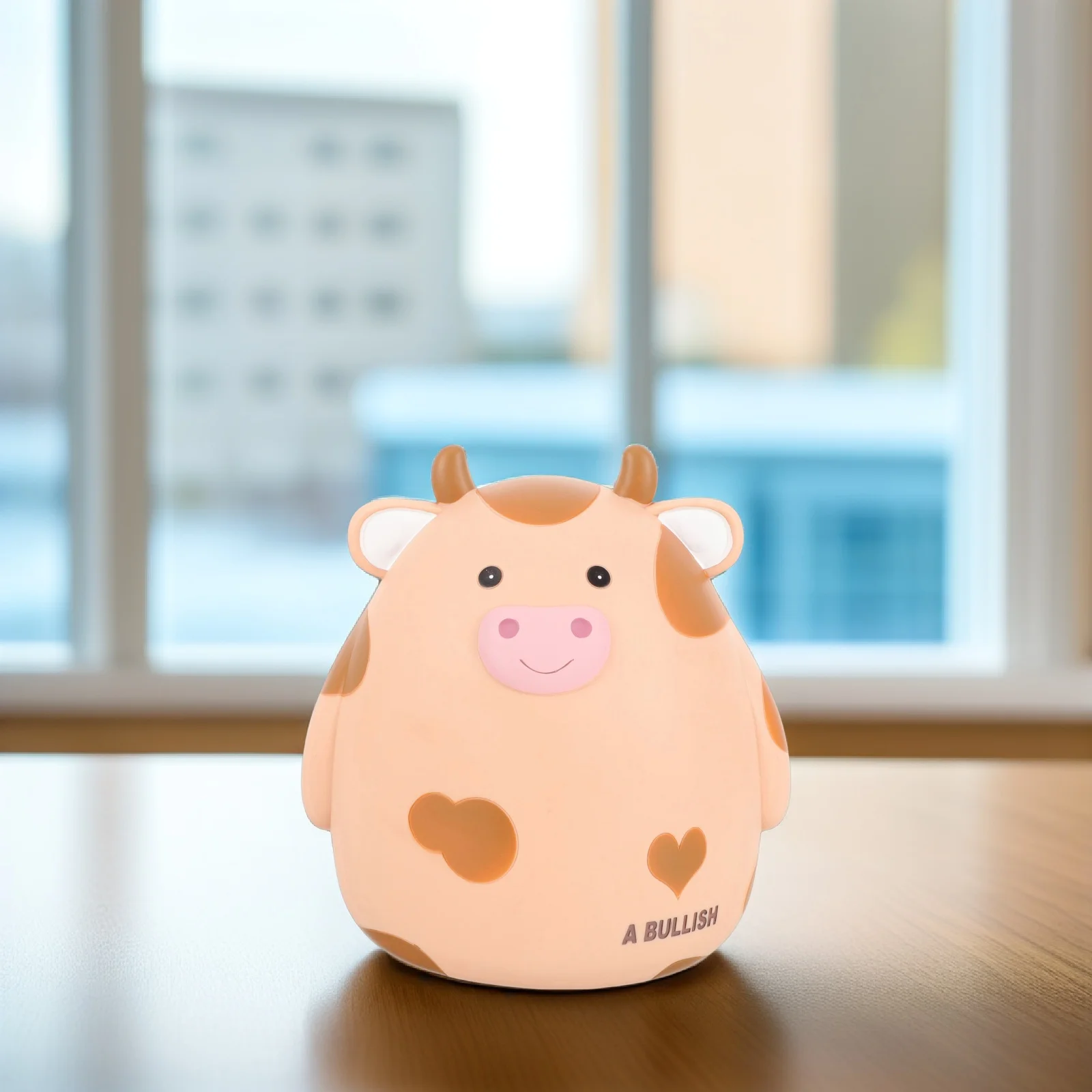 Urocza skarbonka w kształcie krowy, kompaktowa skarbonka dla dzieci, pojemnik na monety na biurko, kreatywna żywiczna skarbonka w kształcie krowy z kreskówki.
