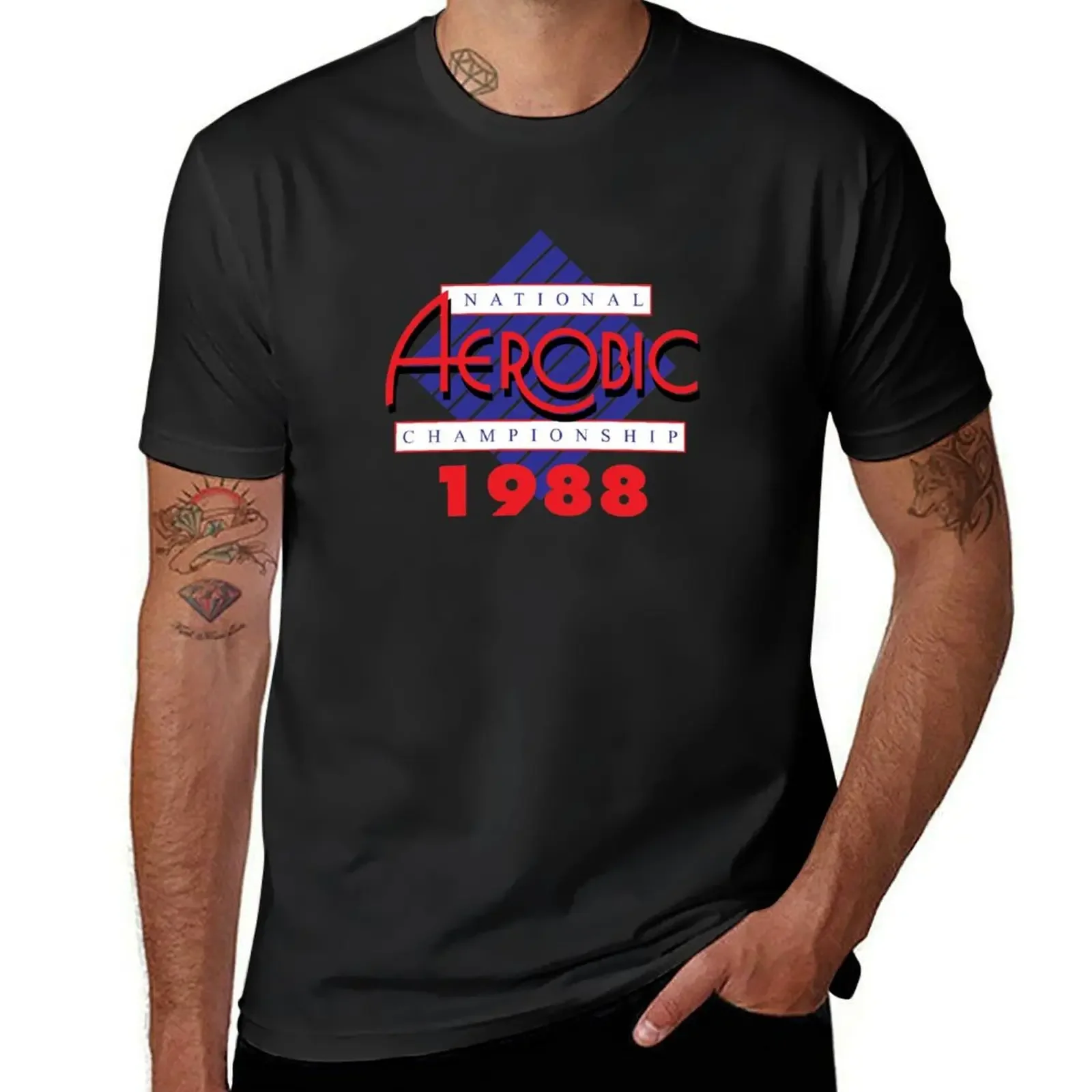 

1988 National Aerobic Championship T-Shirt anime stuff plus size clothes men workout shirt