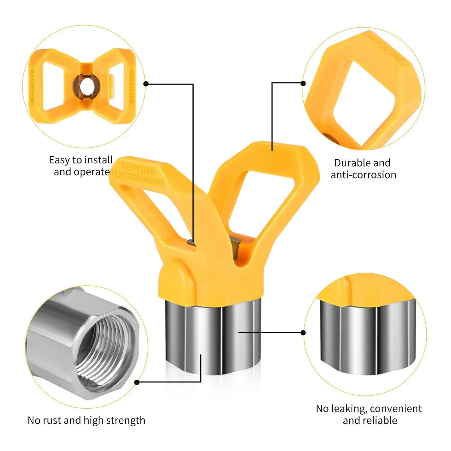 5-delige Airless Verfspuit Tip Guard Nozzle Stoel Vervanging Voor Airless Spuitverf Tip Nozzle(213 311 415 515)