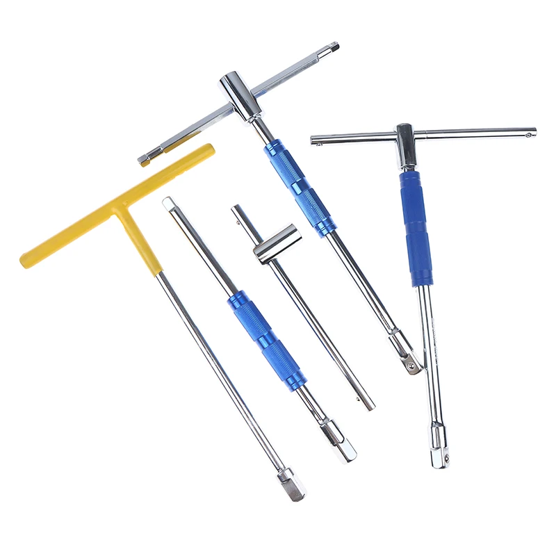 Multifunctional T-Handle Socket Wrench Set, Interchangeable Sockets And Lever Bar, Easy To Use Hand Tool For Repair Work view 3