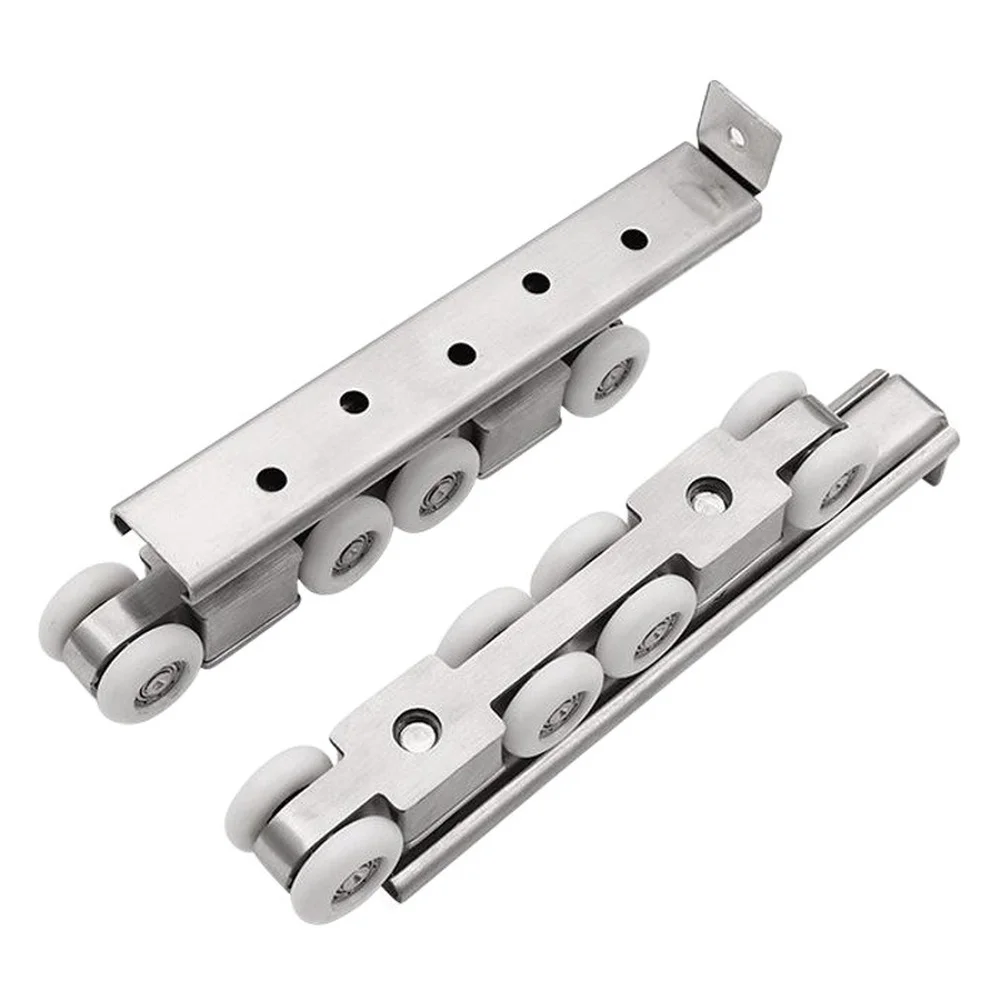 Quiet Sliding Door Hardware Stainless Steel Rollers with Nylon Bearings for Kitchen Cabinet Closet and Wardrobe Applications