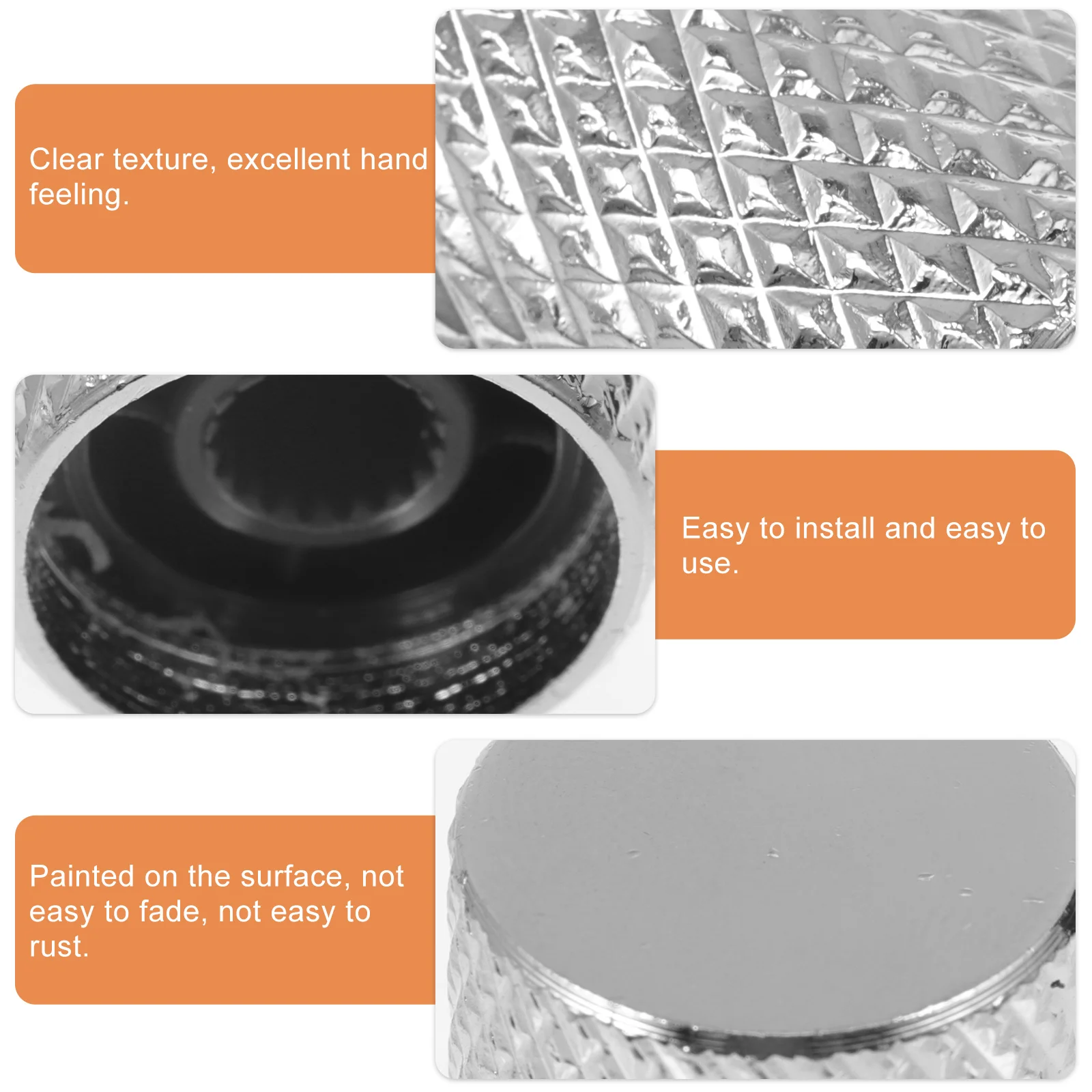 

3 Pcs Bass Guitar Accessories Metal Volume Knobs Use Tools Useful Creative Electric