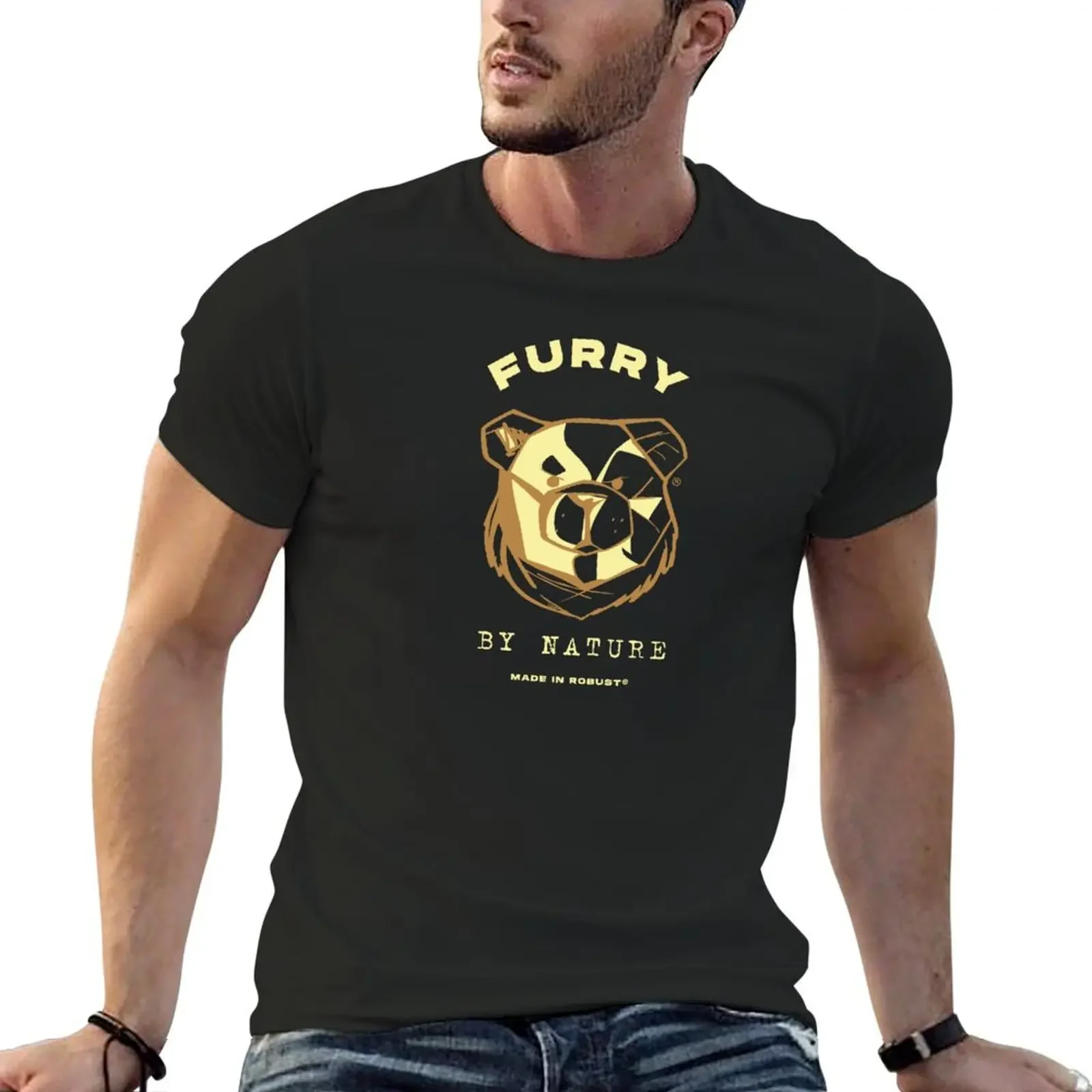 ROBUST BEAR NATURE FURRY T-Shirt animal prinfor boys cheap stuff anime figures boys whites t shirts for men cotton