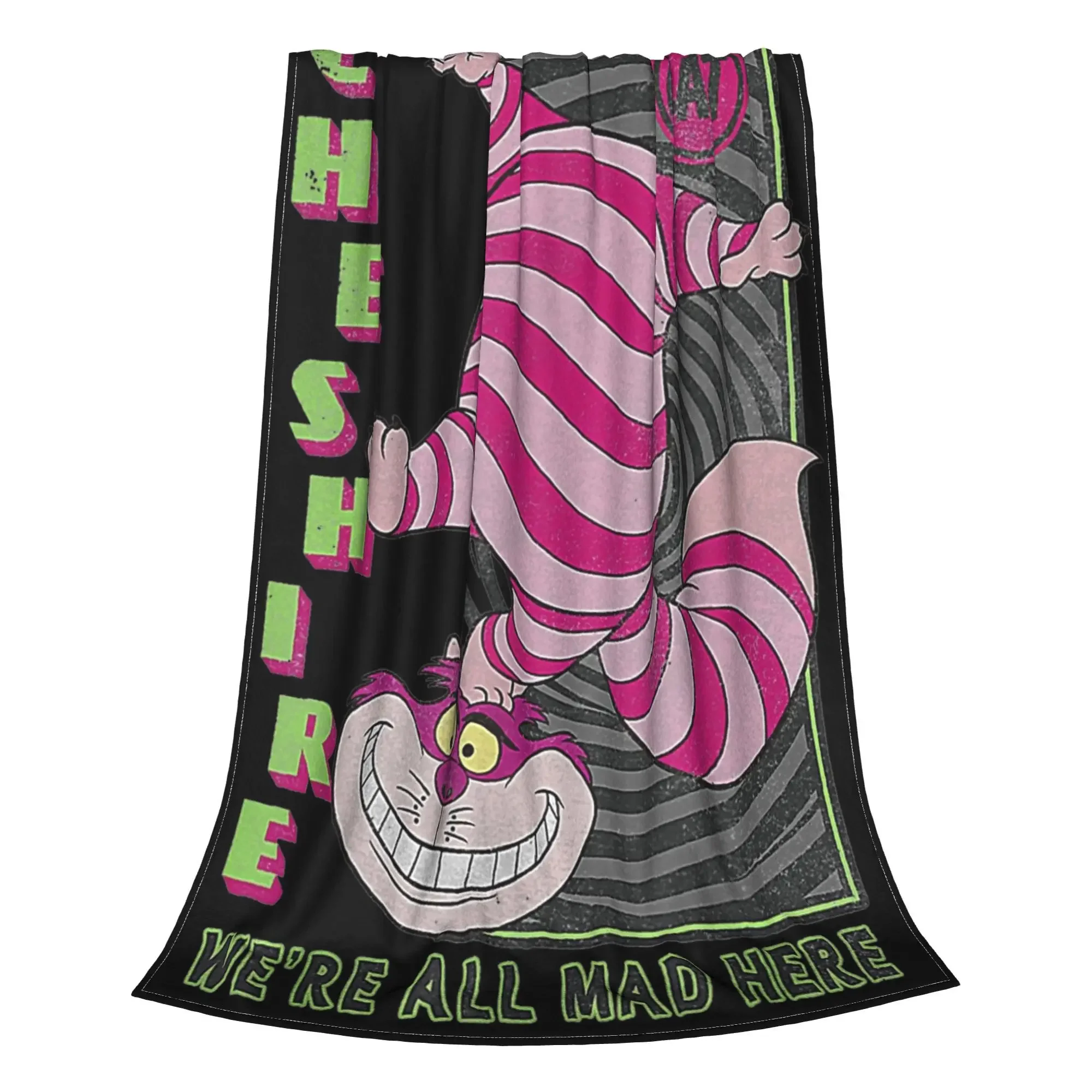 

Cheshire The Cat Cartoon Blanket Multiple Sizes Super Soft and Warm We're All Mad Here Throw Blankets for Couch Sofa and Bed